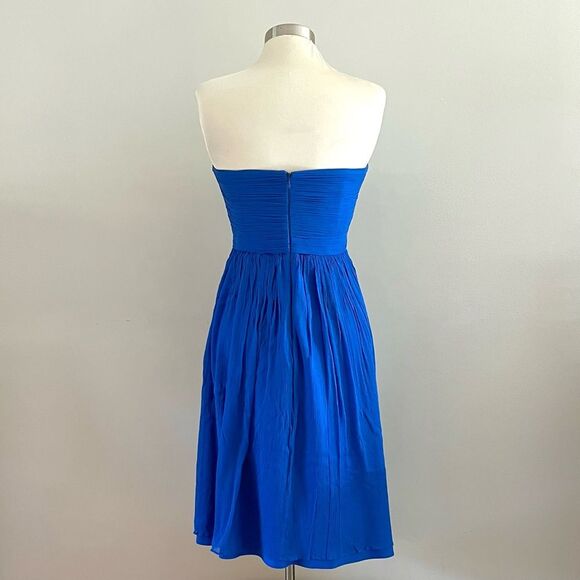 J.Crew Royal Blue Sleeveless Mini Chiffon Dress - Picture 2 of 10